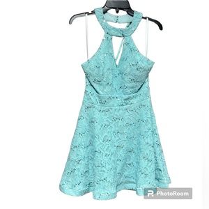 B Darlin Lace Sequins flare Dress